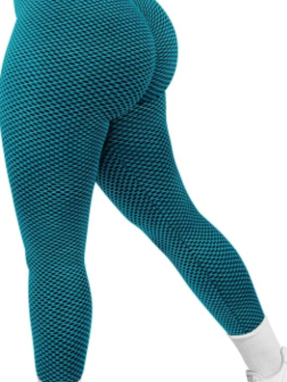 FitBooty Women’s Textured High Waisted Ruched Leggings Size L